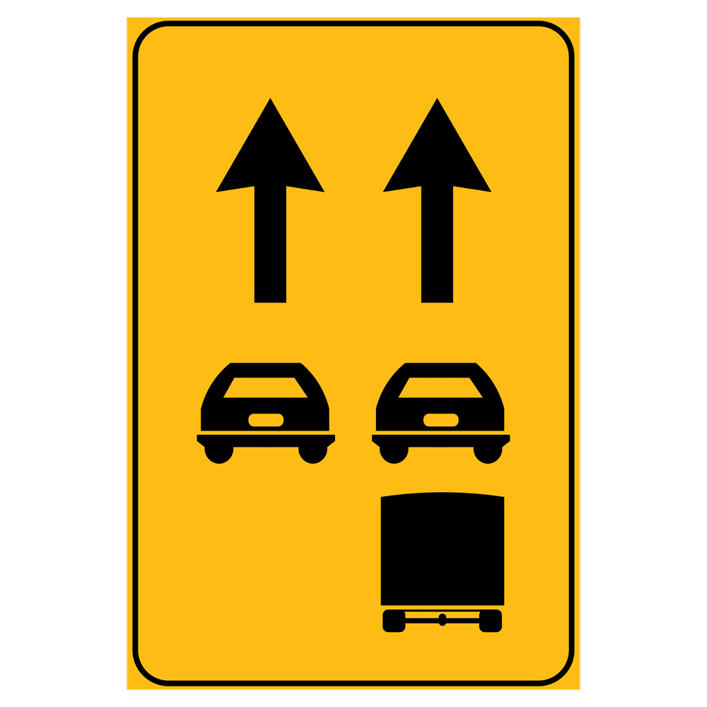 il segnale raffigurato obbliga gli autocarri a svoltare a destra